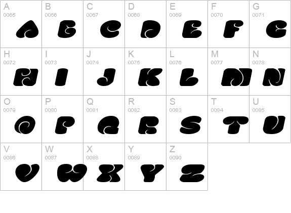 SixtiesVibeExtended Oblique uppercase A-Z preview