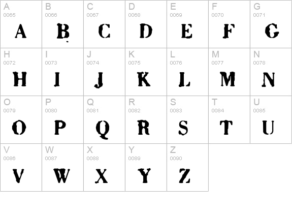 Sixty uppercase A-Z preview