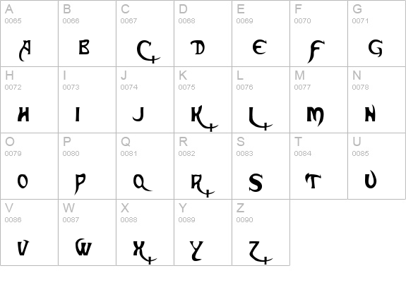 Skeksis Normal uppercase A-Z preview
