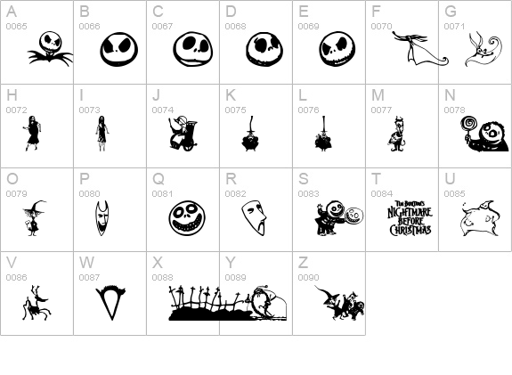 Skellingtonbats uppercase A-Z preview