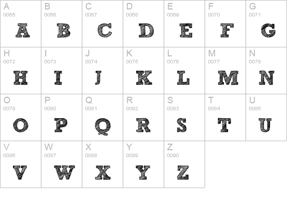 Sketch Rockwell uppercase A-Z preview