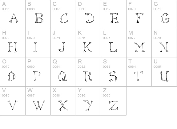 Sketched Out uppercase A-Z preview