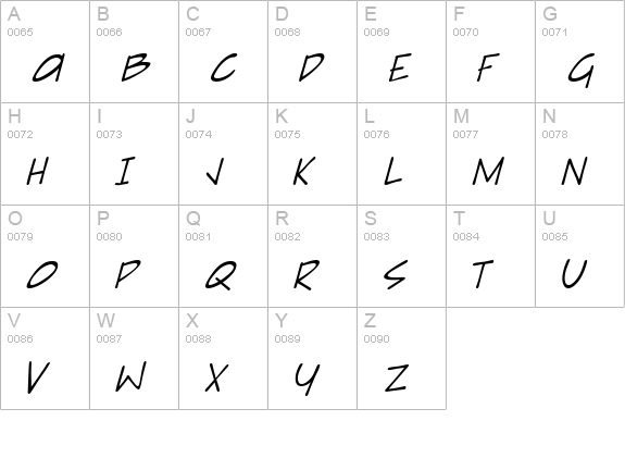 Sketchpad Note Italic uppercase A-Z preview