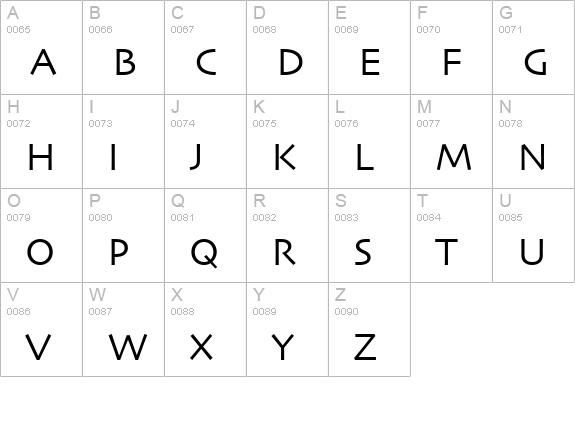 Skia Regular uppercase A-Z preview