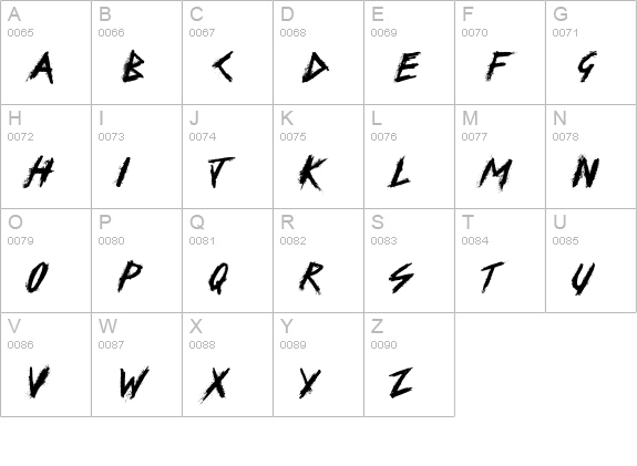 SKID uppercase A-Z preview