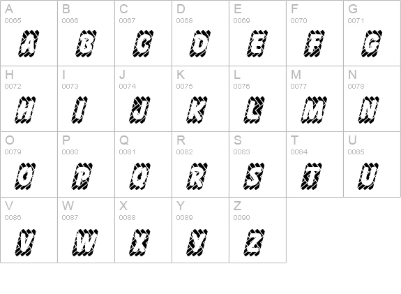 Skidz uppercase A-Z preview