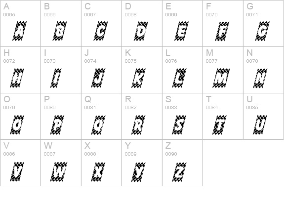 SkidzExtra uppercase A-Z preview