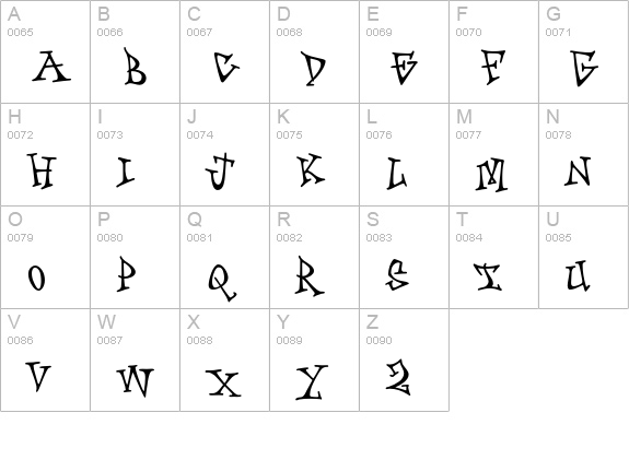 Skiffledog-BoldScratch uppercase A-Z preview