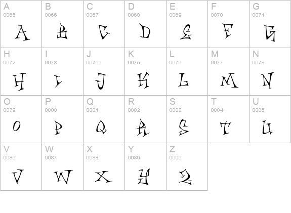 Skiffledog-Riff uppercase A-Z preview