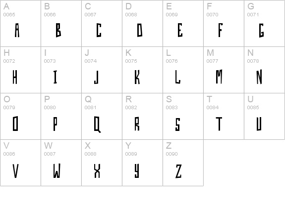 Skin and Bones
 uppercase A-Z preview