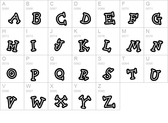 SkinnyCapKick uppercase A-Z preview