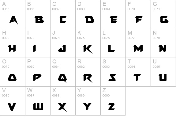 Skirmisher uppercase A-Z preview