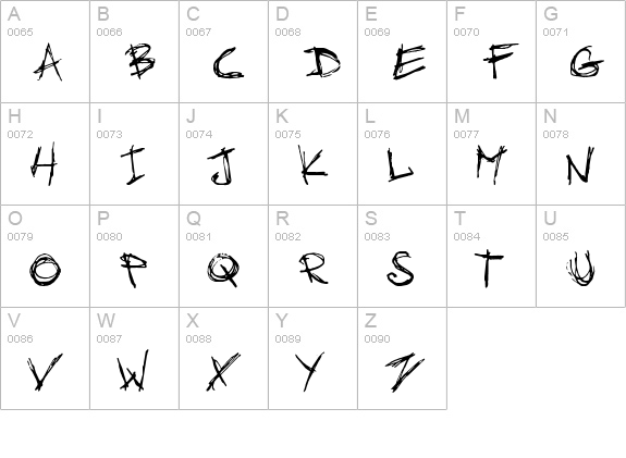 Skratch_v2 uppercase A-Z preview