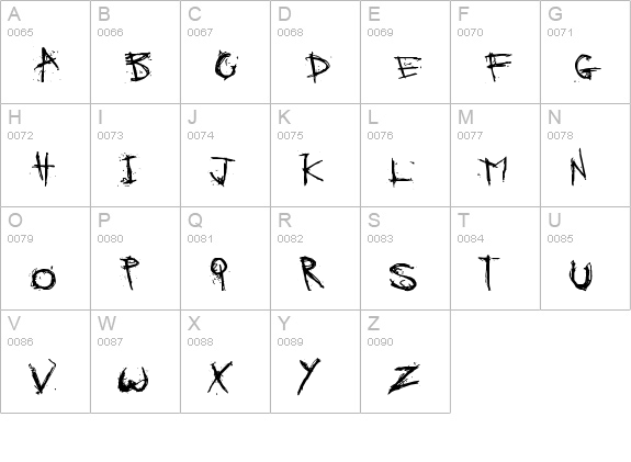 SKRATCHYthespook uppercase A-Z preview