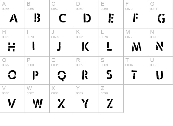 Skraype uppercase A-Z preview
