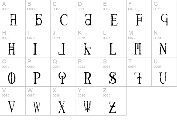 SkreechCaps uppercase A-Z preview