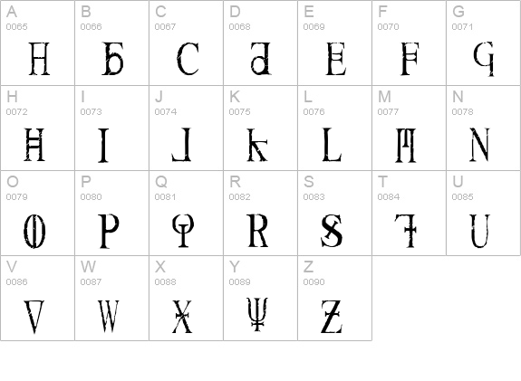 SkreechCapsA uppercase A-Z preview