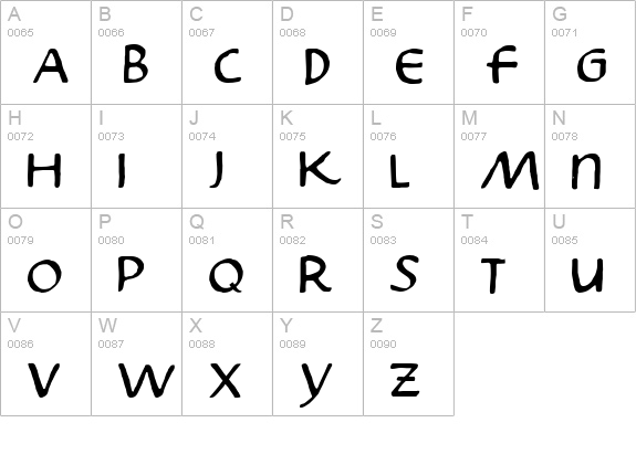Skribus uppercase A-Z preview