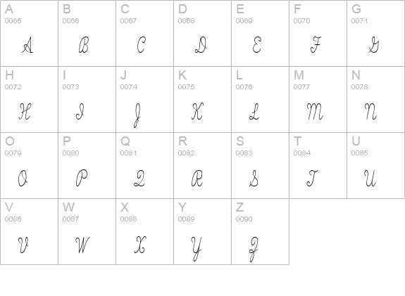Skryptaag Tryout uppercase A-Z preview