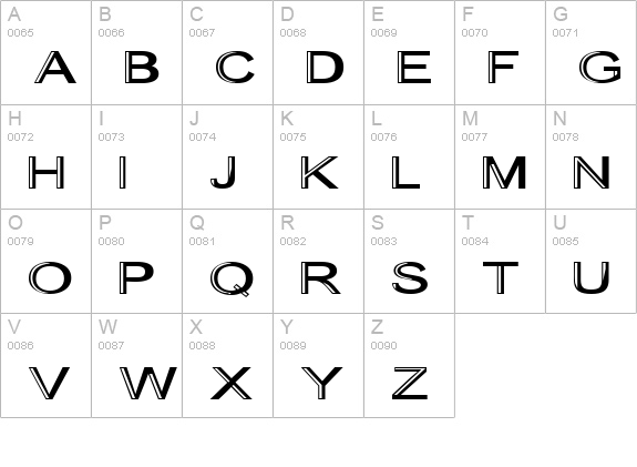 Skunkline uppercase A-Z preview