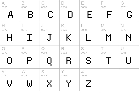 SkwareDots uppercase A-Z preview