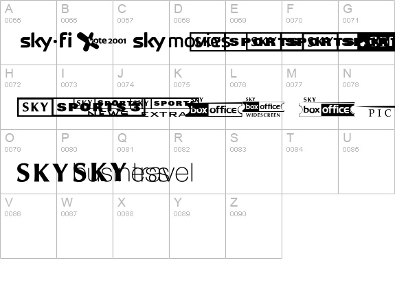 Sky 1998 Channel Logos uppercase A-Z preview