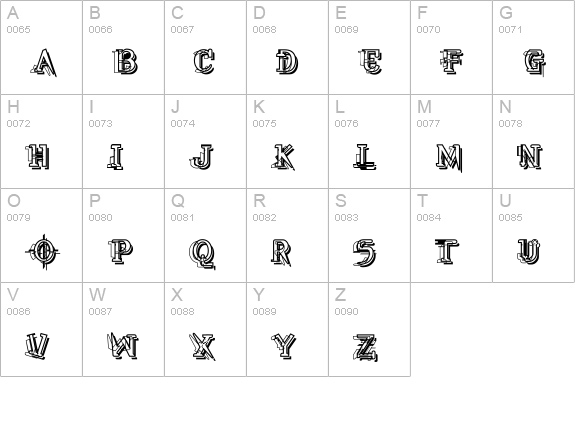 Skylab uppercase A-Z preview