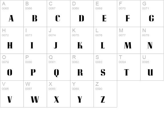 Skyline-Black uppercase A-Z preview