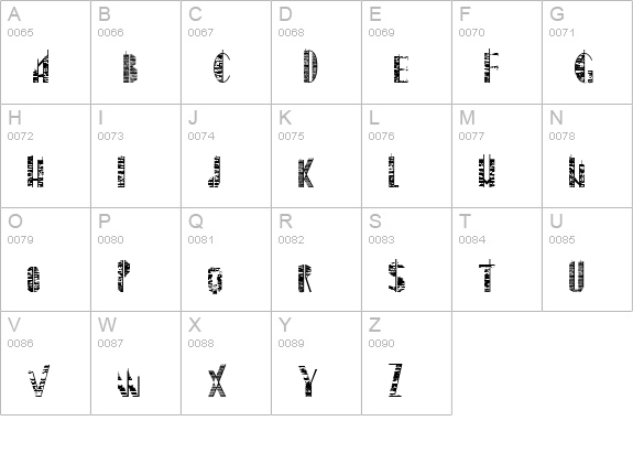Skyscraper uppercase A-Z preview