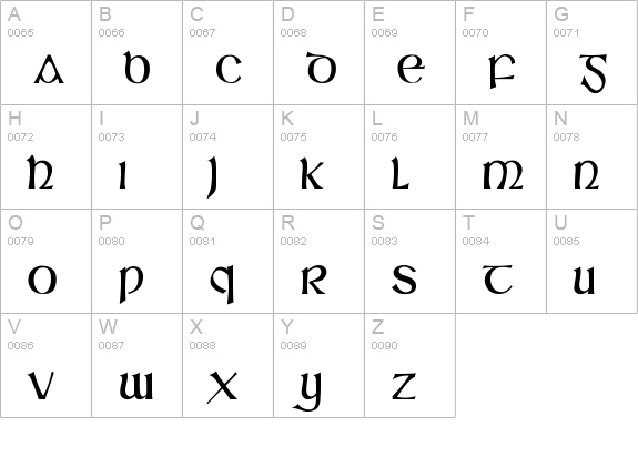 Sl‡ine uppercase A-Z preview