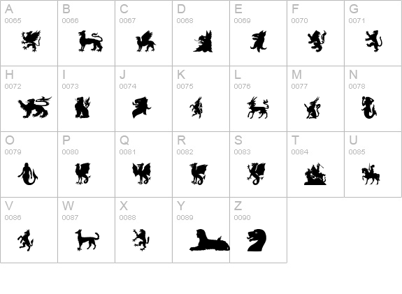 SL Mythological Silhouettes uppercase A-Z preview