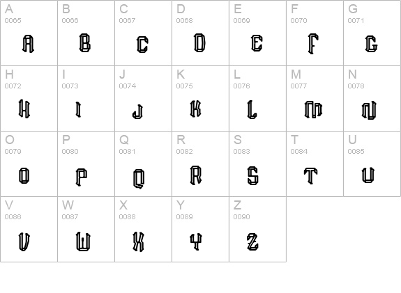 Slag-Irregular uppercase A-Z preview