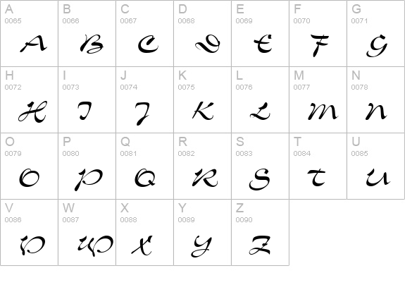 Slalom Regular uppercase A-Z preview