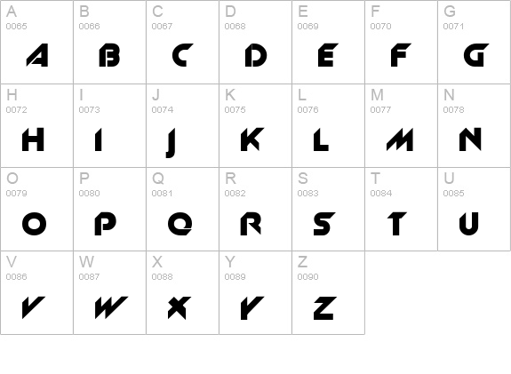 Slant uppercase A-Z preview