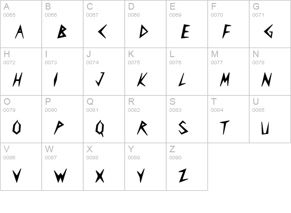 Slasher Heavy Normal uppercase A-Z preview