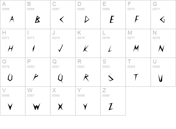Slasher Normal uppercase A-Z preview