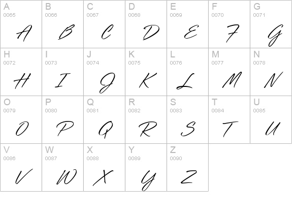 SlashHmk uppercase A-Z preview