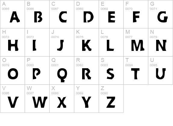 Sledge uppercase A-Z preview