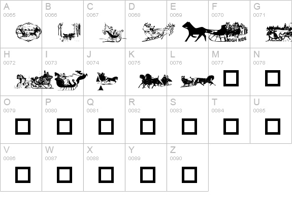 Sleigh Ride uppercase A-Z preview