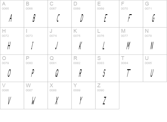 Slight Changes uppercase A-Z preview