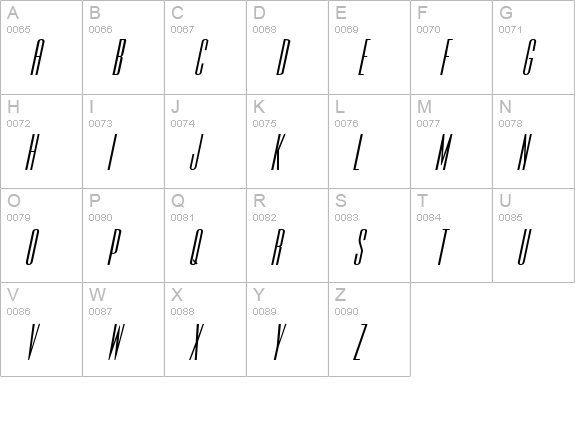 Slim Jim Bold Italic uppercase A-Z preview