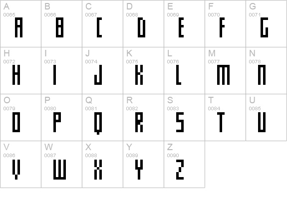 Slim Thin Pixelletes
 uppercase A-Z preview