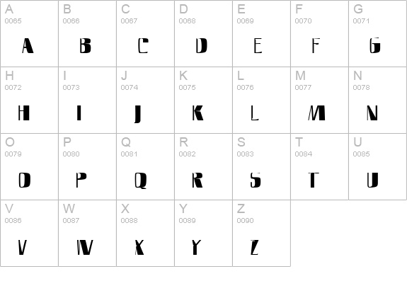 SlimFast AH uppercase A-Z preview