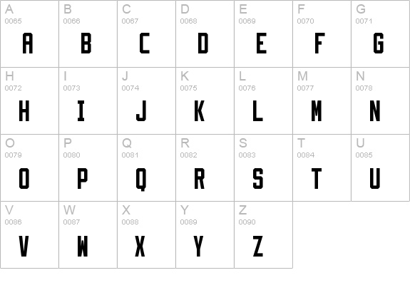 Slimfit uppercase A-Z preview