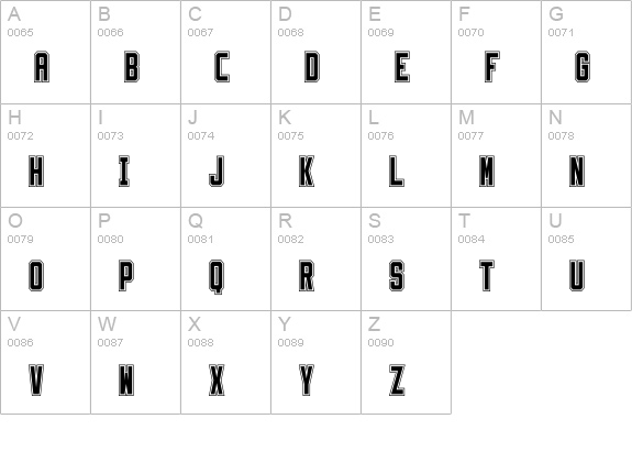 Slimfit College uppercase A-Z preview