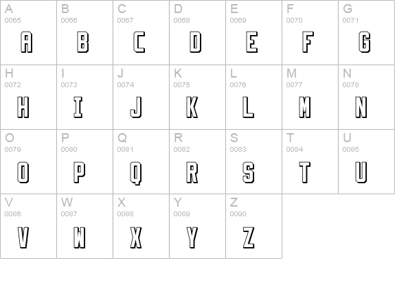 Slimfit Shadowed uppercase A-Z preview