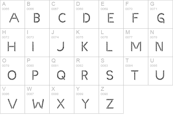 Slinked  uppercase A-Z preview