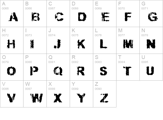 Slippy uppercase A-Z preview