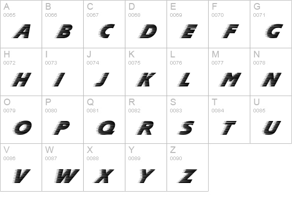SlipstreamEF uppercase A-Z preview