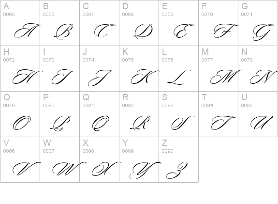 Sloop ScriptThree uppercase A-Z preview